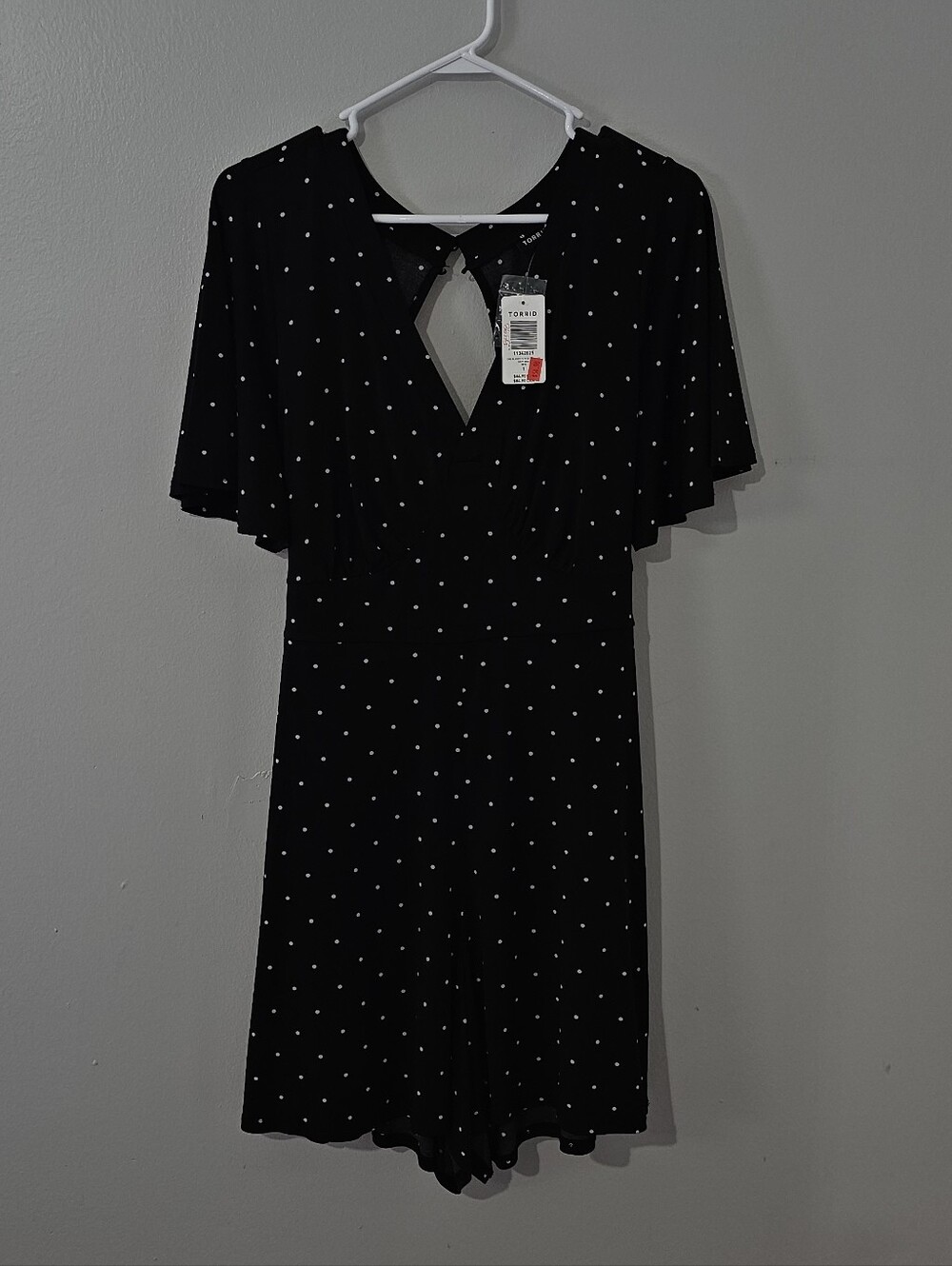 Torrid 1 NWT Black Polka Dot Romper